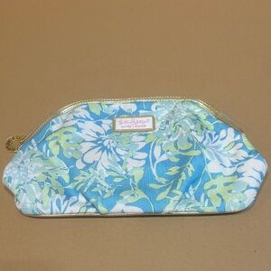 Lilly Pulitzer Blue and Green Floral Cosmetic Bag